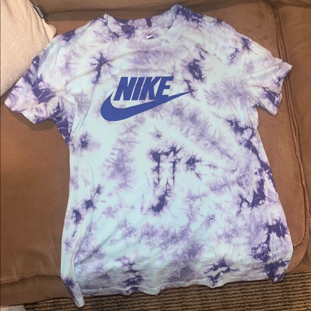 Nike Lavender and White Tie-Dye Shirt